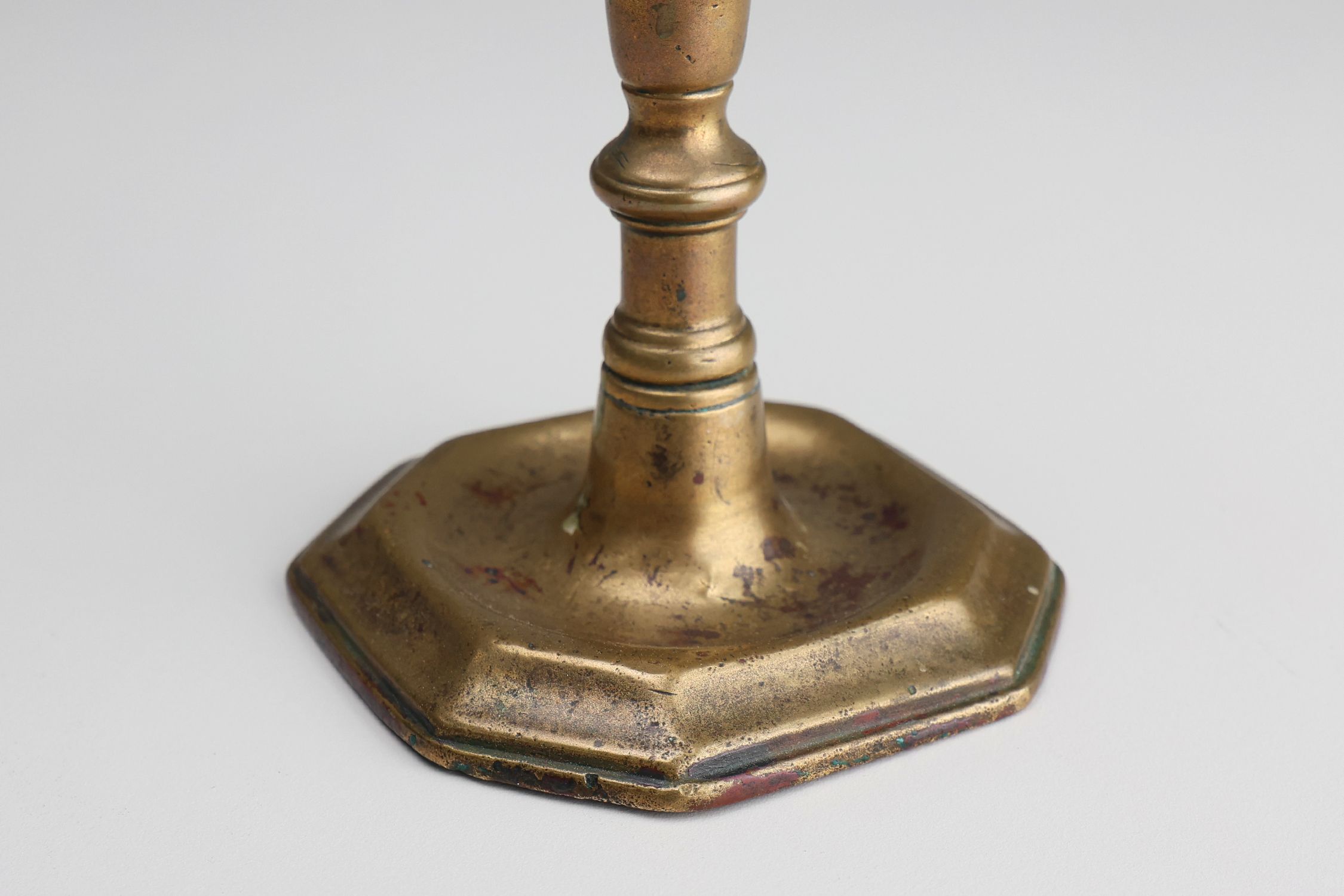 Antique French early 17th century haute epoque copper candlestick thumbnail